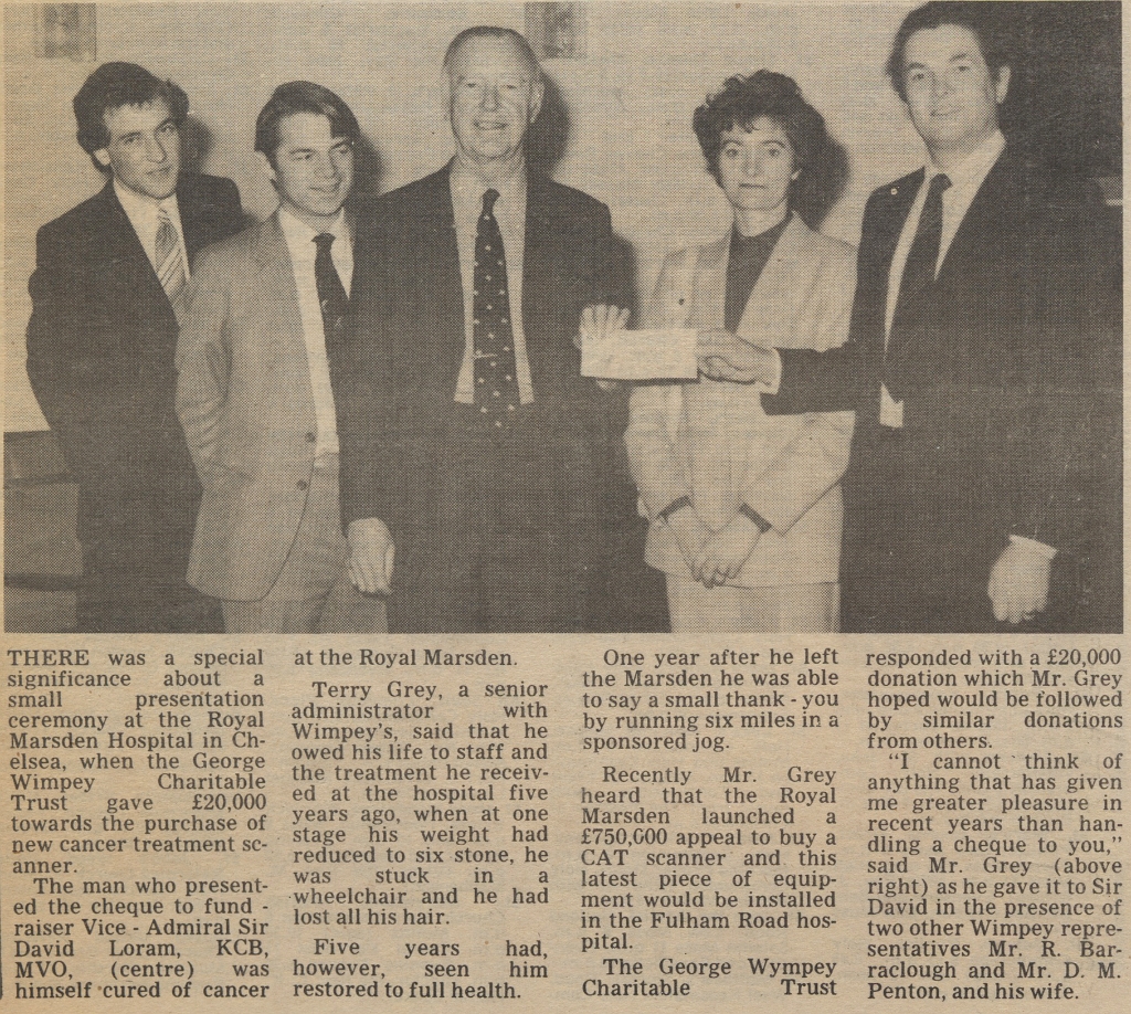 19830325 ADMIRAL SIR DAVID LORAM ROYAL MARSDEN APPEAL TERRY GREY CN.jpg